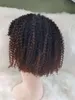 Afro kinky encaracolado curto bob frente do laço perucas de cabelo humano para preto feminino brasileiro remy cabelos 12 polegada cor natural diva11507733