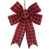 Christmas Decoration Plaid bowknot Xmas Tree Hanging Grid Bowknots Wedding Festival Party Decor Props Bow Wrapping Supplies BH4969 WLY