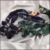 Saç Kauçuk Bantları Takı Ins 5 Renk Vintage Scrunchies Yay Kadın Aesnerları Bağlar Scrunchie at kuyruğu Tutucu Halat Büyük Uzun Bows GWE10999 DRO