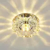 Night Lights 1 Set LED Ceiling Light Flush Mount Small Front Balcony Porch Crystal Corridors Fixture For Living Room Decoration280g