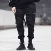 Hip Hop Cargo Pants Pockets Men Streetwear Harajuku Joggers Pants HipHop Swag Ribbion Harem Pants Fashion Casual Trousers 211112