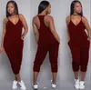 Yaz Seksi Tulumlar Katı Siyah Beyaz Kadınlar Bayanlar Kolsuz Clubwear Parti Tulum Romper Uzun Pantolon S-3XL