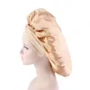 Bonnet en satin de couleur bonbon extra large avec larges attaches extensibles, bonnet de soins pour cheveux longs pour femme, chapeau de sommeil de nuit 2021, bonnet de douche soyeux réglable