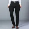 Autumn New Men s Pure Black Business Jeans Classic Style Regular Fit Stretch Denim Pants Fashion Casual Brand Trousers 210330