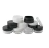 Pots de crème transparents de 1g, utilisés pour les bouteilles de crème pour les yeux avec couvercle en plastique noir, pot cosmétique de 1ml, conteneur de cosmétiques SN2912