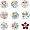 2021 Xmas Ornamenten Merry Christmas Friends Geschenken Boom Hanger Sociaal Afstand Leuke Novelties Houten Vakantie Decoraties