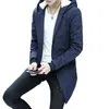 Зимняя куртка мужчины с капюшоном Slim Корейский парки Parka Hombre длинное пальто Cashmere мужская ветровка Parkas хлопковая молодежная одежда 211214