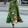 Kadın Boy Kış Yün Karışımları Ceket Baskı Uzun Kollu Cep Sıcak Dış Giyim Artı Boyutu Streetwear Kadın Giyim Siper Ceket 211019