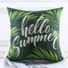 Decorative Throw Pillow Cover Case Summer Green Leaf Cotton Linen Seat Waist Cushion For Sofa Home Decor House De Coushion Cushion/Decorativ