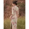 Etniska kläder Cheongsam 2023 High-End Retro Temperament Dress Autumn Daily Long Sleeve Young Women.