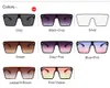 Moda de óculos de sol de grandes dimensões gradiente de estrutura de sol de grande estrutura para mulheres uma peça Gafas Shade Mirror Lens Clear