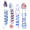 Colorido duplo terminou vidro sexo brinquedos anal gay vagin gspot estimular cristal pênis ânus massageador adulto product4219849