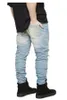 In Voorraad Slim Fit Gescheurde Jeans Heren Hi-Street Heren Verontruste Denim Joggers Kniegaten Gewassen Vernietigd Plus Size