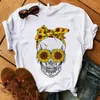 T-shirt Femme Summer Fashion Femmes T-shirt Sugar Skull O-Cou Harajuku Kawaii Tops Tee T-shirt à manches courtes Femme Tshirt