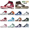 OG Mens Jumpman 1s Баскетбольные кроссовки High Top OG 1 UNC University Blue Royal Red Green Спортивная обувь Chicago Trainers Мужские женские спортивные кроссовки