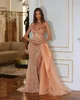 Plus taille arabe aso ebi sirène luxueuse robes de bal sexy en dentelle en dentelle de soirée formelle deuxième réception anniversaire de fiançailles d'anniversaire robe zj