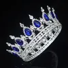 Crystal Queen King Tiaras och kronor Bruddiadem Kvinnor / Män Hår Ornaments Brud Rhinestone Bröllop Head Smycken Tillbehör X0625