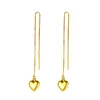 Boucles d'oreilles pendantes en forme de coeur linéaire pour femme en or jaune 18 carats rempli de charme fille cadeau