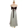 Uitgehold patchwork elegante jurk voor vrouwen vierkante kraag mouwloze hoge taille enkel lengte jurken vrouwelijke zomer 210531