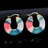 Ensoleillé bijoux mode 2021 femmes grand cerceau boucles d'oreilles haute qualité coloré glaçure rond Biscuit pour fête mariage Huggie