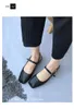 Beige Mary Jane Sandal Black Monk Strap Summer Shoes Square Toe Moccasins Classic Glove Z752 Sandaler