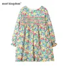 Mudkingdom Toddler Girls Autumn Dress Casual Foral Abbigliamento per bambini Princess es Cotton Long Sleeve 210615