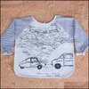 Baby baby, kids maternitybaby colorf maniche lunghe grembiuli impermeabile per bambini che nutre bavaglini da cartone animato bucia