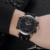 Män Top Luxury Watch Casual Quartz LED Digital Black Gummi Strap Mens Multifunktion Militär Klockor Vattentät Manlig Sport Armbandsur