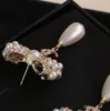 Серьги-гвоздики высшего качества с бриллиантами и белым жемчугом для женщин, свадебные украшения, подарок, имеют форму узла PS3219211o