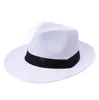 قبعة الشاطئ قبعات القش في الهواء الطلق الإجازات قبعة أزياء للجنسين القبعات الصيف الشمس شاطئ العشب جديلة فيدورا تريلبي واسعة بريم القش قبعة البحر الشحن DAJ156