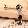 Annan magknapp ring Crystal Dangle Gourd Barbell Body Navel Bars Piercing Jewelry IK88