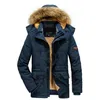 Men's Casual Jacket Male Fashion Winter Parkas Fur Trench Thick Overcoat Windproof Heated Jackets Cotton Warm Coats Men 211214