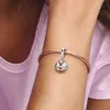 925 Sterling Silver Tvåfärgad Lucky Ladybug Dangle Charm Bead Passar europeisk Pandora Style Beads Armband