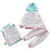 Bébé Garçons Filles De Noël De Bande Dessinée D'hiver À Capuche En Peluche Chaud Gilet Manteau + Sweat + Pantalon 3 Pcs Infant Enfants Costume De Sport 211224