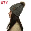 Gorro de lana C Gorro tejido con bolas de lana a la moda para mujer