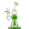 Groene Purple Hookahs Pyramid Design Hoofddienst Glas Bongs Douchekop Percolator Water Pijpen Olie DAB Rigs 14mm Joint