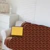 Home Air Conditioning Blanket Office Sleep Shawls for Women Men Letter Jacquard Flannel Throw Blanket