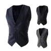 Striped Suit Vest Mens Casual Formal Dress Business Groomman For Wedding Party Work Vests Men Slim Male Waistcoat Gilet Homme 210524