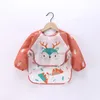 3 pièces lot bébé enfants enfant en bas âge à manches longues écharpe imperméable art blouse alimentation bavoir tablier poche infantile garçons filles rot tissu banane 6902272