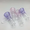 Cool Smoking Colorful Pink Purple Handmade 14MM 18MM Male Interface Joint Thick Glass Herb Tobacco Oil Rigs Wig Wag Waterpipe Hookah Bong Funnel Bowl DHL Free