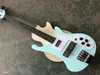 4 cordas luz azul elétrico guitarra elétrica com pickguard branco, Fingerboard de Rosewood, Hardware Chrome, fornecer serviço personalizado