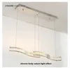 Modern Luxury K9 Crystals Led Chandeliers Lamp Dining Room Gold Chrome Steel Pendant Light Wave Suspend Fixtures