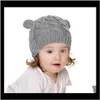 Cappelli Accessori Baby Kids Maternità Drop Delivery 2021 018 Mesi Guanti lavorati a maglia Cappellini per bebè carino Autunno Inverno Morbido cappello caldo Infa