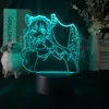 3D LED空白のアクリルナイトライトミス小林ドラゴンメイド雰囲気decorativeデスクランプ溶岩ベースアニメナイトライト
