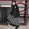Vintage Goth Femmes Punk Gothique Noir Blazer Harajuku Streetwear Chaîne En Métal Patchwork Costume Lâche Automne Hiver Outwear Tops 210417