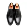 Fashion Black / Deep Brown Oxfords Business Dress Chaussures en cuir authentique oxfords pour hommes chaussures de travail