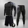 Mężczyzna Kompresja Sporty Garnitur Szybki Suszenie Zdradza Fitness Training MMA Kit Rashguard Męski Odzież sportowa Jogging Running Odzież 211006