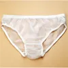 1PC 100% Pure Silk Men's Sexy Transparent Underwear Briefs L XL 2XL MS103 210730