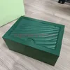 HJD 2022 Luxury Green R Boxes O Mens for Original L Inner e外側x女性の時計箱