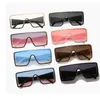 High quality fashion modern big frame sunglasses women all-in-one wide-rim sunglasses street shooting catwalk glasses men